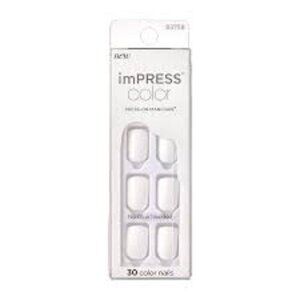 imPRESS KISS Color Short Squoval Press On Manicure Nails 019 Frosting White